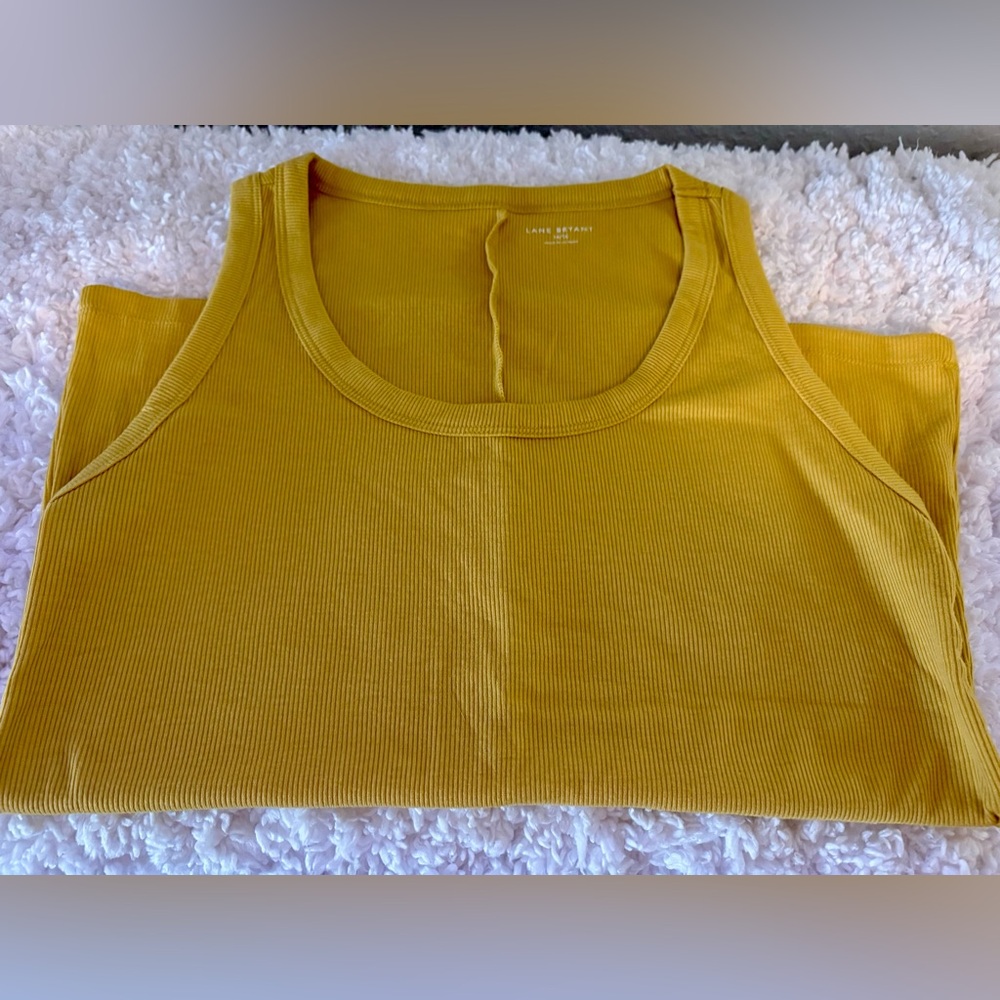 Lane Bryant Golden Yellow  Ribbed Tank Top NWOT 14/16